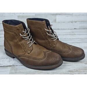 J. MURPHY Brown Leather Wingtip Oxford Boots Shoes - Mens Size US 8M